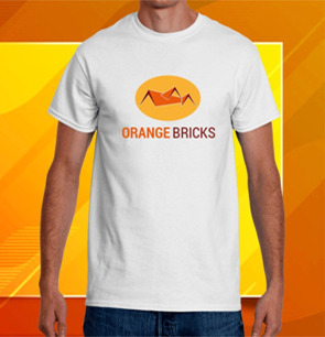 unique orange brick tshirt design